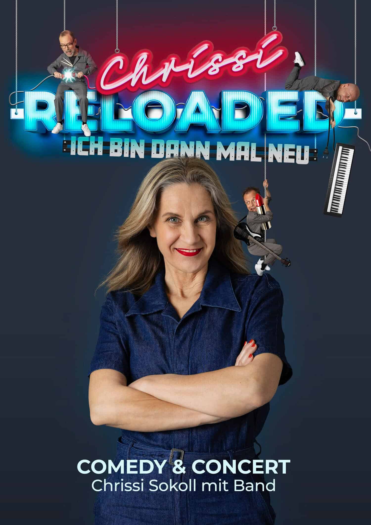 Chrissi Sokol mit Band bei Comedy & Konzert, neues Programm.